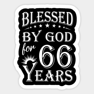 Blessed By God For 66 Years Christian Sticker